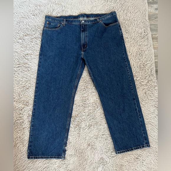 Levis 505 Jeans Relaxed Fit Blue Cotton Size 48 X 30 Adult Mens - Picture 2 of 9